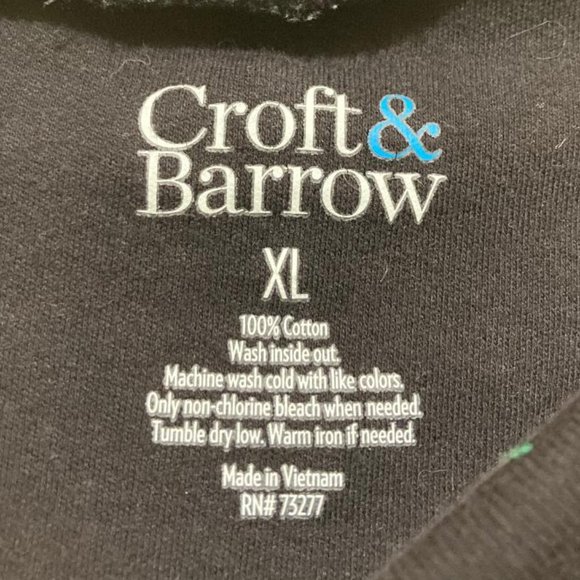 Croft & Barrow Womens Black All Over Red Cardinal Long Sleeve Mock Neck Shirt XL - Picture 3 of 3